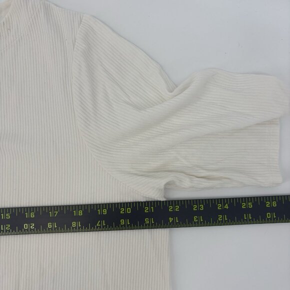 J Jill Wearever Collection Cream Short Sleeve Shirt Size XL Ribbed Stretch - Picture 7 of 9